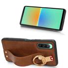 For Sony Xperia 10 IV Wristband Leather Back Phone Case(Brown) - 4