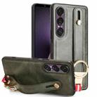 For Sony Xperia 1 VII Wristband Leather Back Phone Case(Green) - 1