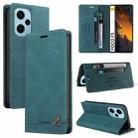 For Xiaomi Poco F5 5G/Redmi Note 12 Turbo 5G Skin Feel Anti-theft Brush Horizontal Flip Leather Case with Holder(Blue) - 1
