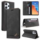 For Xiaomi Redmi 12 Skin Feel Anti-theft Brush Horizontal Flip Leather Case with Holder(Black) - 1