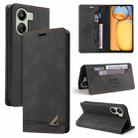 For Xiaomi Redmi 13C Skin Feel Anti-theft Brush Horizontal Flip Leather Case with Holder(Black) - 1