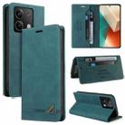 For Xiaomi Redmi Note 13 5G Skin Feel Anti-theft Brush Horizontal Flip Leather Case with Holder(Blue) - 1