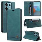 For Xiaomi Redmi Note 13 Pro 5G Skin Feel Anti-theft Brush Horizontal Flip Leather Case with Holder(Blue) - 1