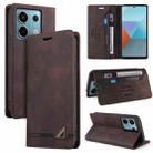 For Xiaomi Redmi Note 13 Pro 5G Skin Feel Anti-theft Brush Horizontal Flip Leather Case with Holder(Brown) - 1