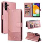 For Samsung Galaxy A14 5G GQUTROBE Skin Feel Magnetic Leather Phone Case(Rose Gold) - 1