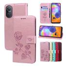 For Huawei nova 9 SE 4G/5G Rose Embossed Flip PU Leather Phone Case(Rose Gold) - 1