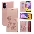 For Huawei nova Y70 / Y70 Plus Rose Embossed Flip PU Leather Phone Case(Rose Gold) - 1