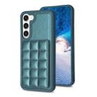 For Samsung Galaxy S21 FE 5G Grid Card Slot Holder Phone Case(Green) - 1