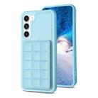 For Samsung Galaxy S21 FE 5G Grid Card Slot Holder Phone Case(Blue) - 1