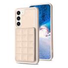 For Samsung Galaxy S21+ 5G Grid Card Slot Holder Phone Case(Beige) - 1