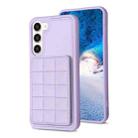 For Samsung Galaxy S21 5G Grid Card Slot Holder Phone Case(Light Purple) - 1