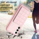 For Samsung Galaxy S21 5G Grid Card Slot Holder Phone Case(Pink) - 6