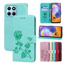 For Honor X8 5G/Play6C 5G/X6 4G/X6S/70 Lite Rose Embossed Flip PU Leather Phone Case(Green) - 1