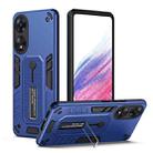 For OPPO A78 5G Variety Brave Armor Finger Loop Holder Phone Case(Blue) - 1