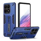 For Honor X8a 2023 Variety Brave Armor Finger Loop Holder Phone Case(Blue) - 1
