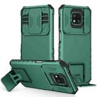 For Motorola Moto G Power 2021 Stereoscopic Holder Sliding Camshield Phone Case(Green) - 1