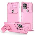 For Motorola Moto G Stylus 5G Stereoscopic Holder Sliding Camshield Phone Case(Pink) - 1