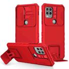 For Motorola Moto G Stylus 5G Stereoscopic Holder Sliding Camshield Phone Case(Red) - 1