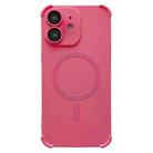 For iPhone 12 Four Corner Shockproof Skin Feel MagSafe Magnetic Phone Case(Pink) - 1