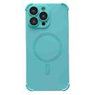 For iPhone 12 Pro Four Corner Shockproof Skin Feel MagSafe Magnetic Phone Case(Cyan Blue) - 1