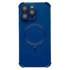 For iPhone 12 Pro Four-corner Shockproof Skin Feel MagSafe Magnetic Phone Case(Dark Blue) - 1