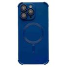 For iPhone 12 Pro Max Four Corner Shockproof Skin Feel MagSafe Magnetic Phone Case(Dark Blue) - 1