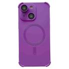 For iPhone 13 Four Corner Shockproof Skin Feel MagSafe Magnetic Phone Case(Purple) - 1