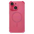 For iPhone 14 Four Corner Shockproof Skin Feel MagSafe Magnetic Phone Case(Pink) - 1