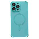 For iPhone 15 Pro Max Four-corner Shockproof Skin Feel MagSafe Magnetic Phone Case(Cyan Blue) - 1