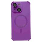 For iPhone 15 Plus Four-corner Shockproof Skin Feel MagSafe Magnetic Phone Case(Purple) - 1
