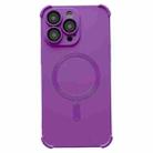 For iPhone 16 Pro Max Four Corner Shockproof Skin Feel MagSafe Magnetic Phone Case(Purple) - 1