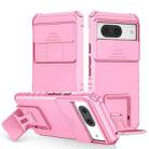 For Google Pixel 8 Stereoscopic Holder Sliding Camshield Phone Case(Pink) - 1