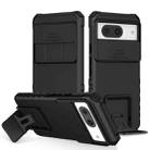 For Google Pixel 8 Stereoscopic Holder Sliding Camshield Phone Case(Black) - 1