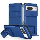 For Google Pixel 8 Stereoscopic Holder Sliding Camshield Phone Case(Blue) - 1