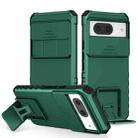 For Google Pixel 8 Stereoscopic Holder Sliding Camshield Phone Case(Green) - 1