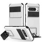 For Google Pixel 8 Pro Stereoscopic Holder Sliding Camshield Phone Case(White) - 1