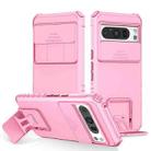 For Google Pixel 8 Pro Stereoscopic Holder Sliding Camshield Phone Case(Pink) - 1
