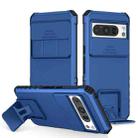 For Google Pixel 8 Pro Stereoscopic Holder Sliding Camshield Phone Case(Blue) - 1