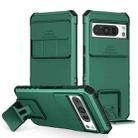 For Google Pixel 8 Pro Stereoscopic Holder Sliding Camshield Phone Case(Green) - 1