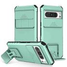 For Google Pixel 8 Pro Stereoscopic Holder Sliding Camshield Phone Case(Light Green) - 1