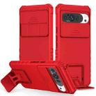 For Google Pixel 9 Pro XL Stereoscopic Holder Sliding Camshield Phone Case(Red) - 1