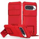 For Google Pixel 9 Pro Stereoscopic Holder Sliding Camshield Phone Case(Red) - 1