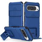 For Google Pixel 9 Pro Stereoscopic Holder Sliding Camshield Phone Case(Blue) - 1