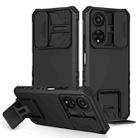 For Honor X7 Stereoscopic Holder Sliding Camshield Phone Case(Black) - 1