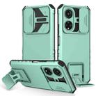 For Honor X7 Stereoscopic Holder Sliding Camshield Phone Case(Light Green) - 1