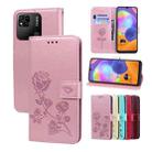 For Xiaomi Redmi 10A 4G Rose Embossed Flip PU Leather Phone Case(Rose Gold) - 1