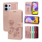 For Xiaomi Redmi Note 13 Pro 5G / Poco X6 Rose Embossed Flip PU Leather Phone Case(Rose Gold) - 1