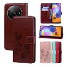 For Xiaomi Redmi A3 Rose Embossed Flip PU Leather Phone Case(Brown) - 1