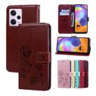 For Xiaomi Redmi Note 12 Pro 5G Global Rose Embossed Flip PU Leather Phone Case(Brown) - 1