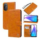 For Huawei nova 9 SE 4G/5G Oil Wax Texture Leather Phone Case(Yellow) - 1